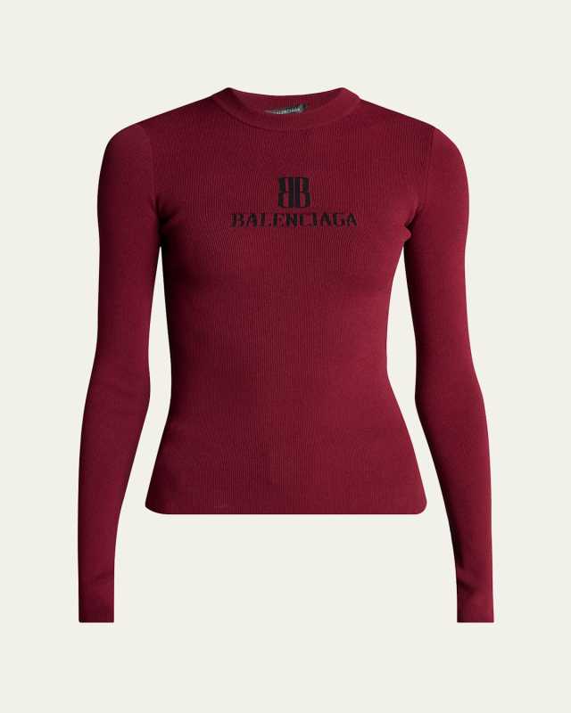 BB Logo Long-Sleeve Rib Sweater